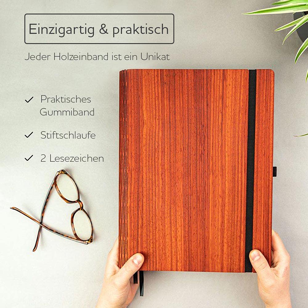 Lehrerkalender 2021 2022 A4 aus Padouk-Holz - Schulplaner Holz Lehrer Lehrerinnen für Schuljahr 2021/22