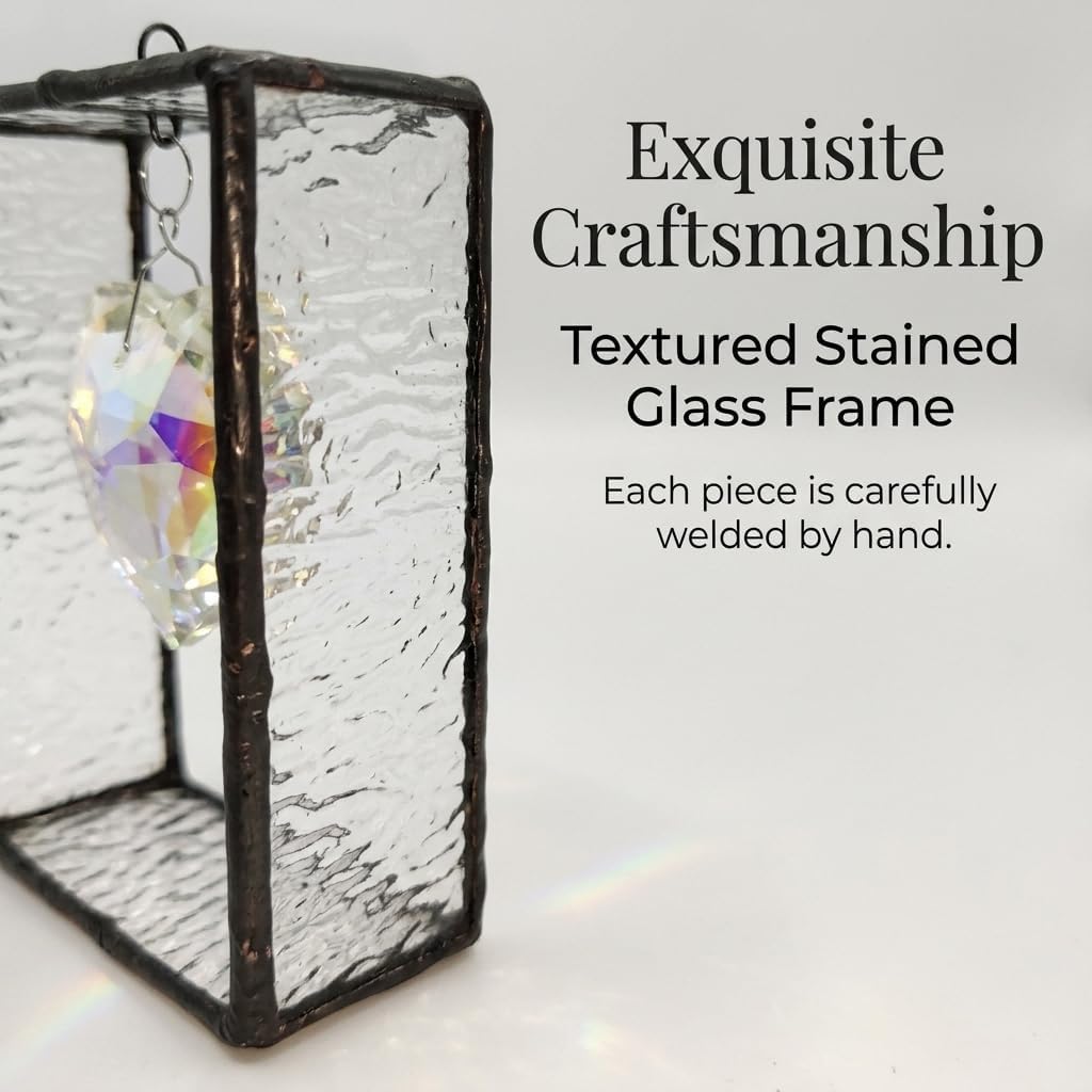 Stained Glass Crystal Heart Suncatcher for Windows Rainbow Prism image 3