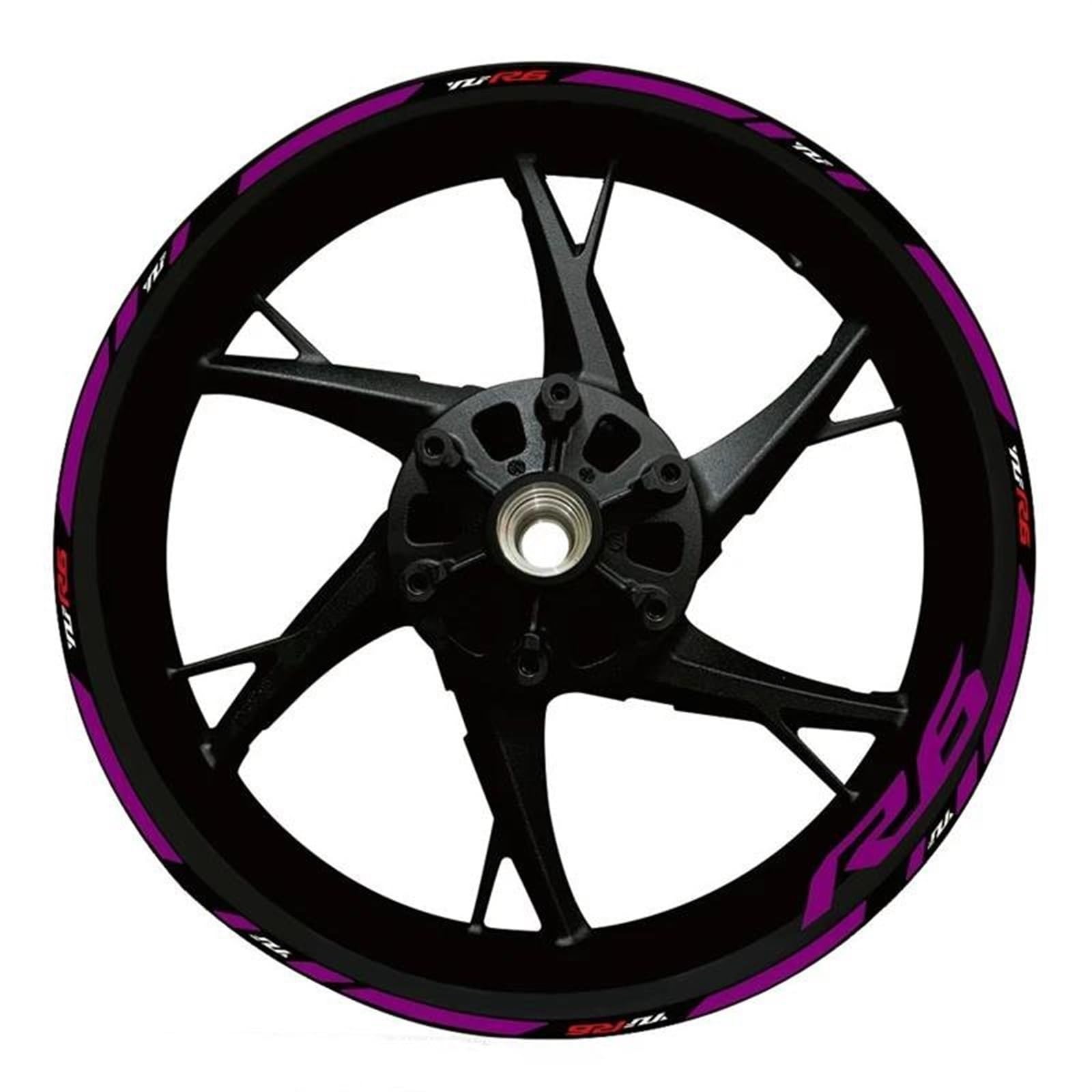 Stickers Motorcycle Wheel Stickers Night Reflective Decorative Rim for Yamaha YZFR6 YZF R6(Style 14)
