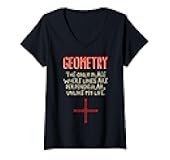 Womens Math Geometry Only Place Where Lines are Perpendicular Unlik V-Neck T-Shirt