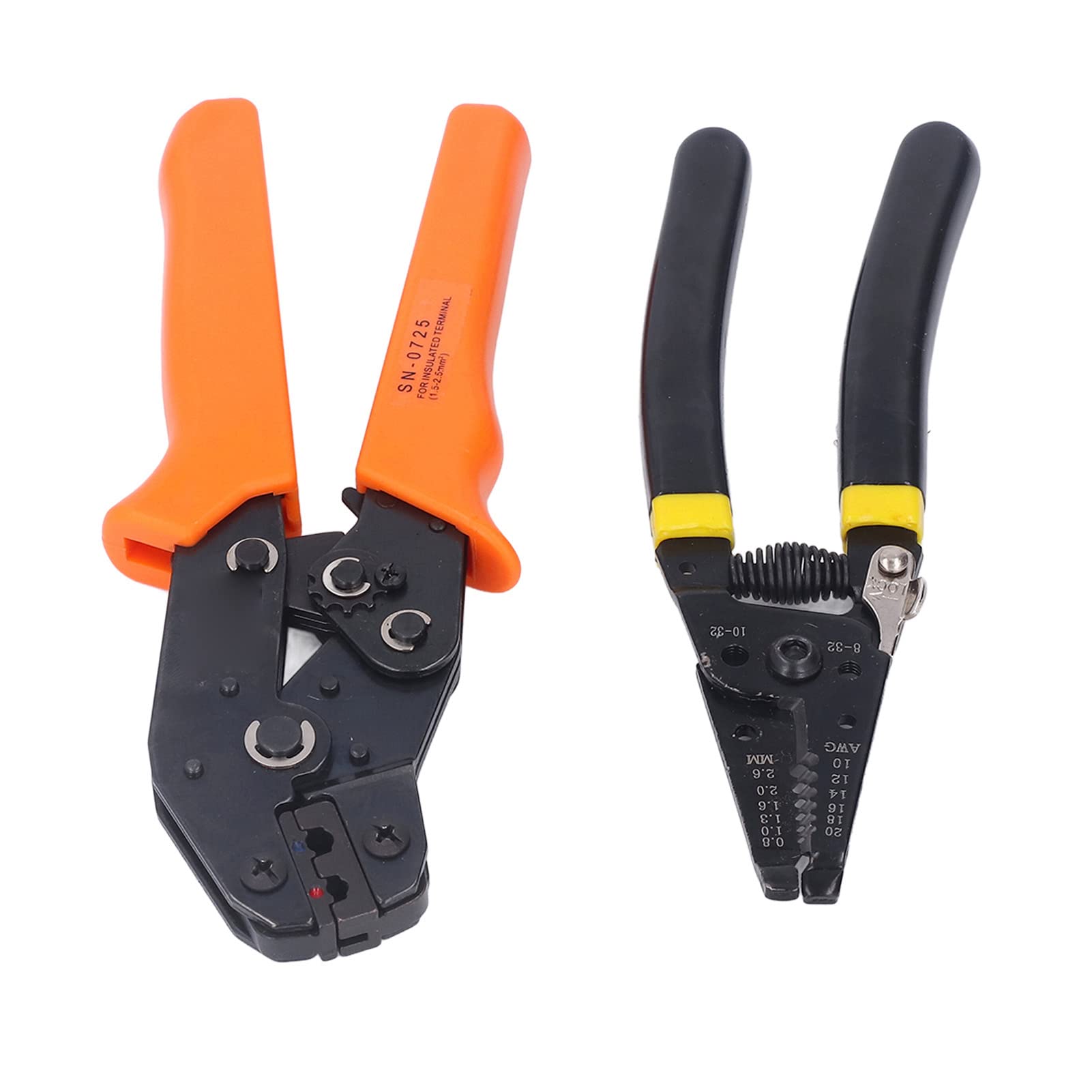 Kit de herramientas para engaste de cables con 4 mordazas intercambiables, pelacables, cortadores y alicates de engaste para terminales, mango ergonómico con liberación automática