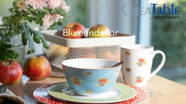 CreaTable, 22508, Serie EMILY, 16-teiliges Geschirrset für 4 Personen, Kombiservice aus Porzellan, spülmaschinen- und mikrowellengeeignet, Made in Europe Küche, Haushalt & Wohnen