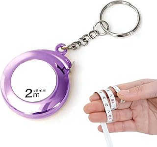 2m Mini Keychain Tape Measure, Small Tape Measure Keychain, Key Chain Tape Measure, Muti-Functional Measuring Tape Retractable, Pocket Tape Measure Small Retractable for Home (Purple)