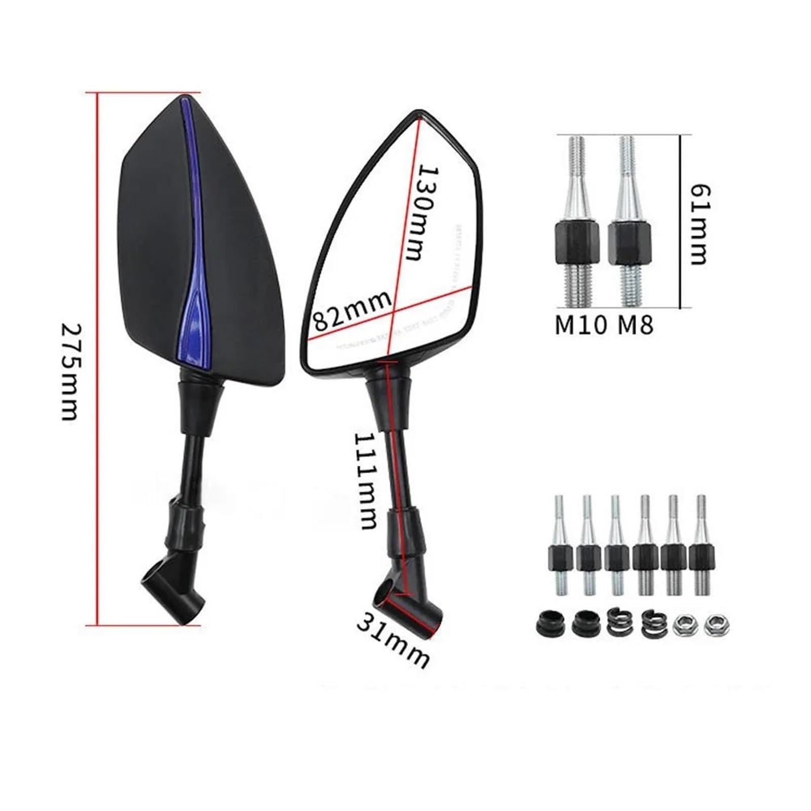 Espejos retrovisores para Keeway Vieste 300 Zahara Cityblade RKS Espejo de Manillar