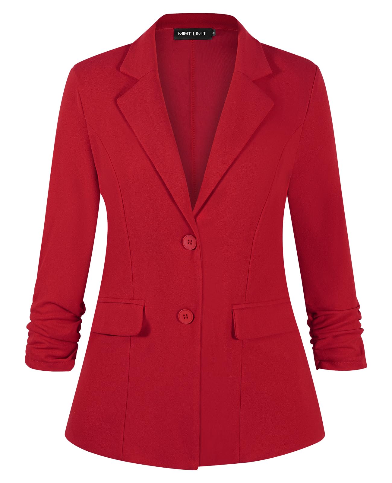 MINTLIMIT Womens 3 4 Sleeve Blazers Lapel Button Blazer Casual Work Office Suit Jackets with Pockets and Padded