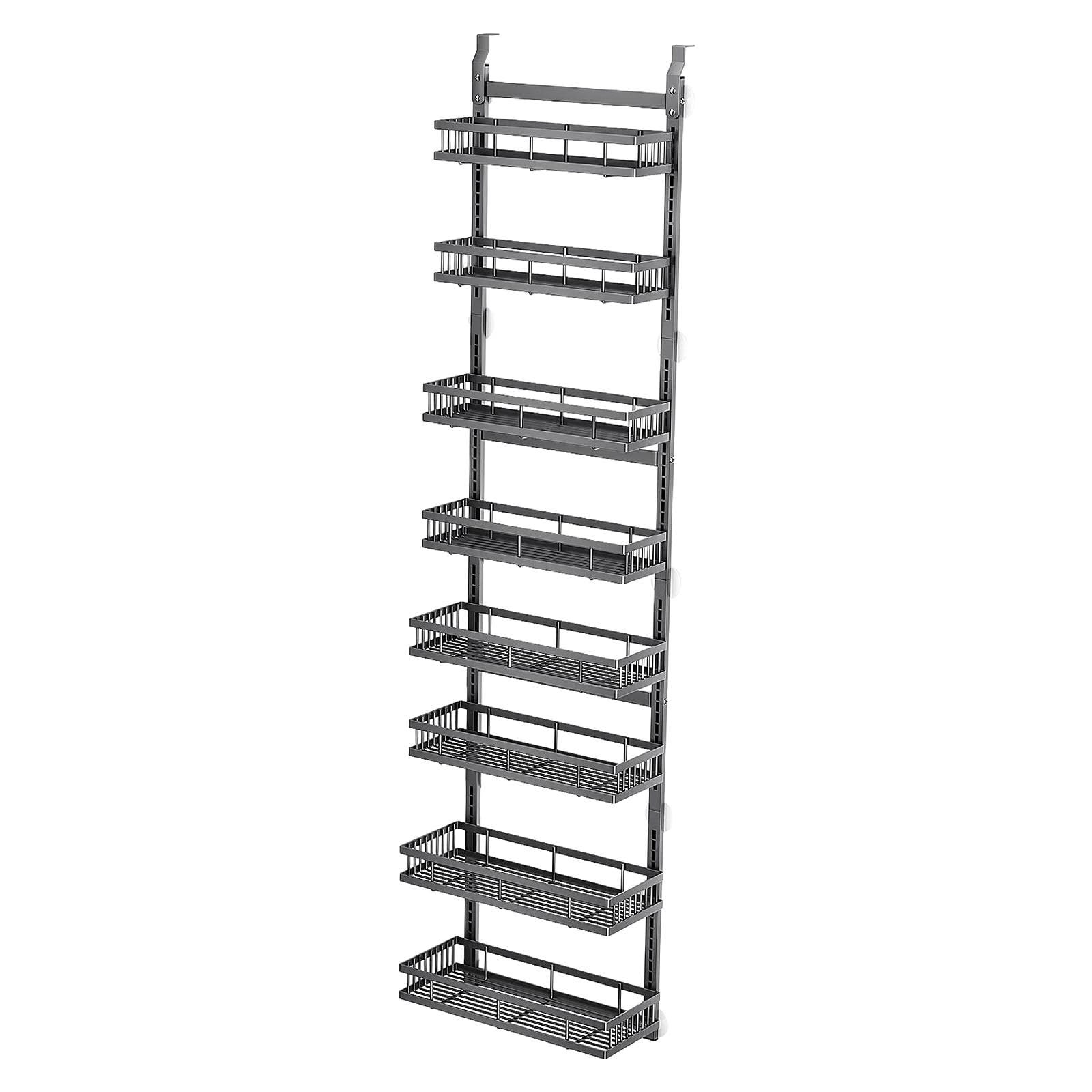 Organizador sobre La Puerta con Estantes Alacena Colgante Especiero de Pared Repisa Ajustable Metal Resistente Ahorro de Espacio Y Altura Regulable Al