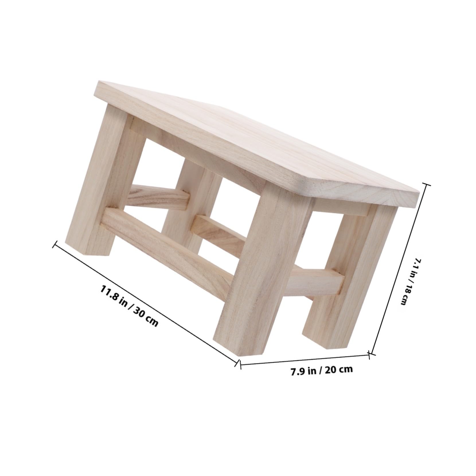 DOITOOL Taburetes Bajos Madera de Estilo Chino Compacto Superficie Lisa, Pequeño Taburete para Sentarse Adecuado Hogar en Madera Natural