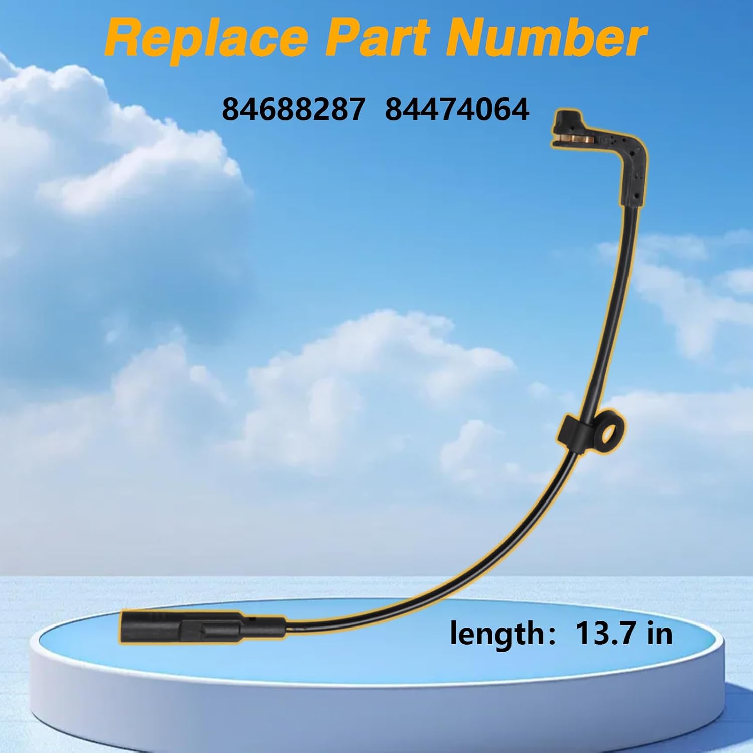 FUSCH Rear Disc Brake Pad Wear Sensor Compatible with Cadillac Escalade Chevrolet Silverado 1500 Suburban Tahoe GMC Sierra 1500 Yukon Replace#: 84688287 84474064