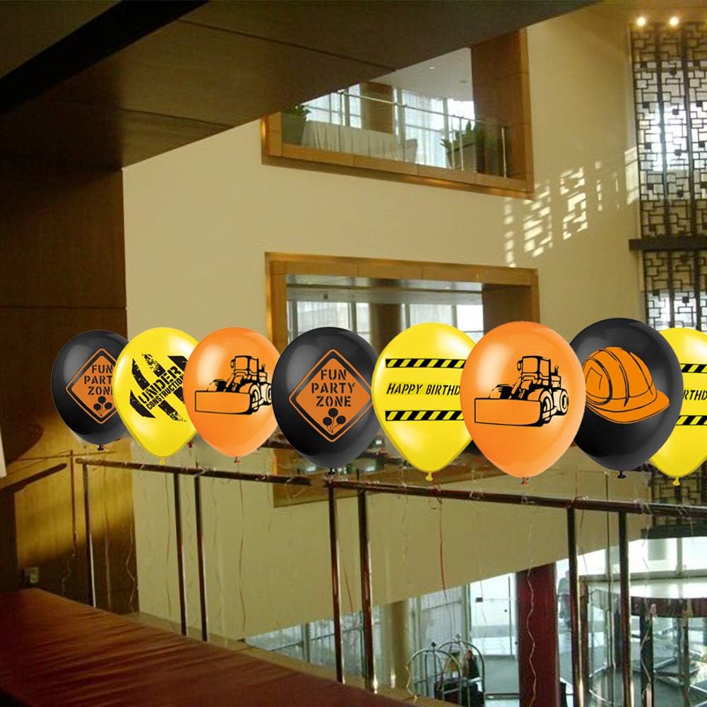 Construction Themed Balloons, 12 Inch Construction Zone Latex Balloons for Kids Construction Themed Birthday Party Decor, 36 Pack