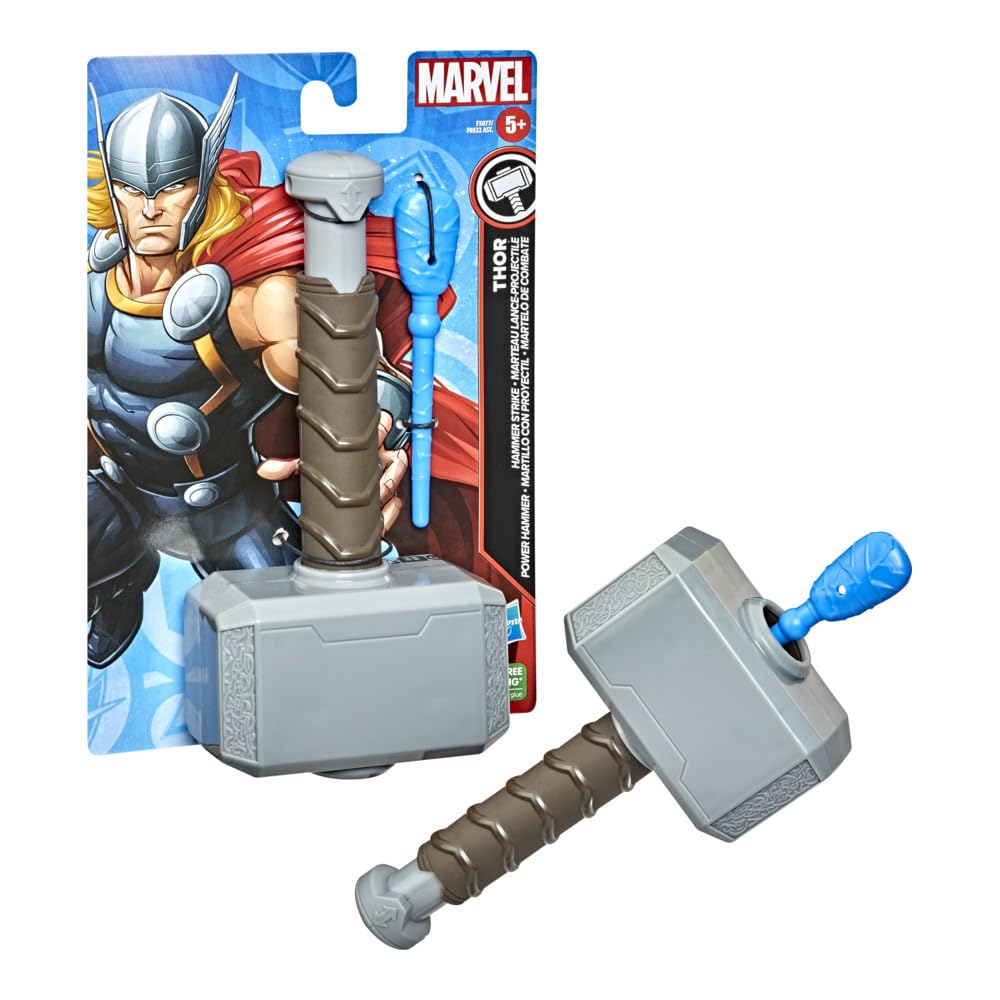 Marvel Thor Hammer Strike Projectile Launching Roleplay Toy Inspired by The Cinematic Universe, Toys for Kids Ages 5 and Up