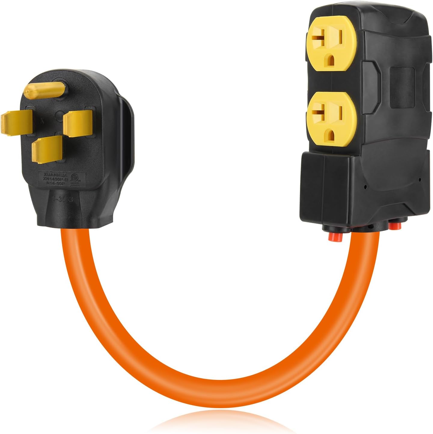 Afurkuot 50 Amp to 110V RV Generator Adapter Cord, NEMA 1450P Adapter