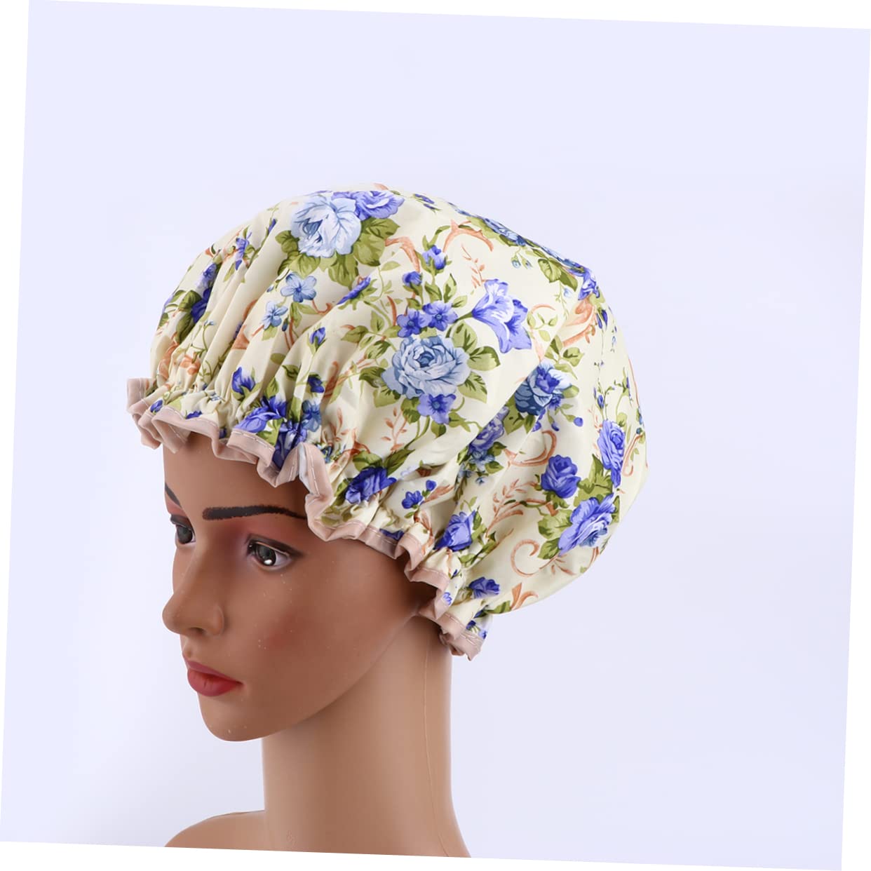 FOMIYES 9stücke Teiliges Wasserdichte Duschhaube Für Damen Doppellagige Peva-badekappen Mit Buntem Blumenmuster Wiederverwendbar Und Elastisch Für Haare Im Bad Oder Spa
