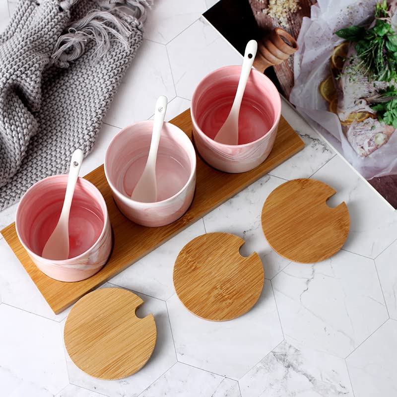 Verre d'épices en céramique, Coffret à épices marbré, boîte d'épices de Restaurant, Accessoires de Cuisine, Bouteille d'épices avec Sol, cuillère.