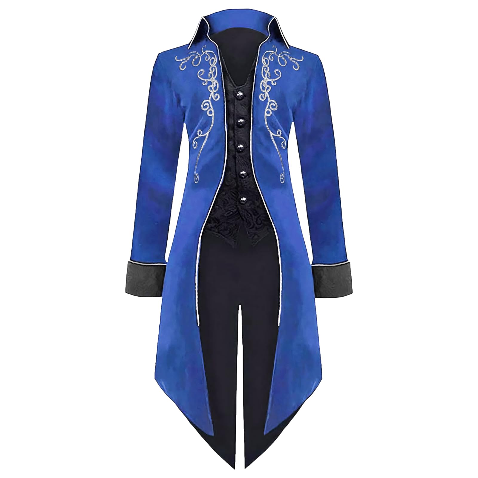 Veste gothique Steampunk vintage pour homme avec queue-de-morue,Médiéval Veste Victorienne Manteau Gothique Renaissance d'Halloween pour cosplay