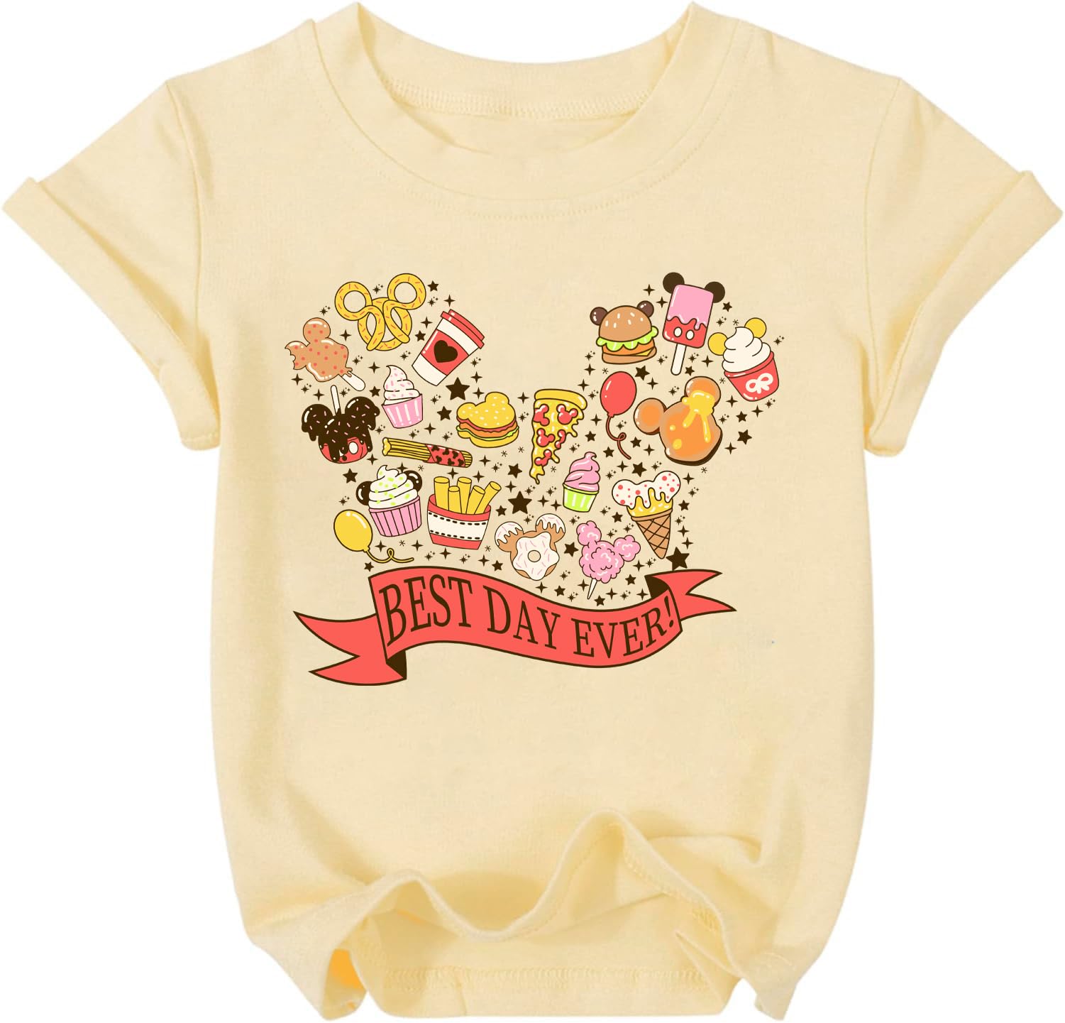 AMWIPE Magic Kingdom Shirt Boys and Girls Best Day Ever Shirts Colorful Snacks