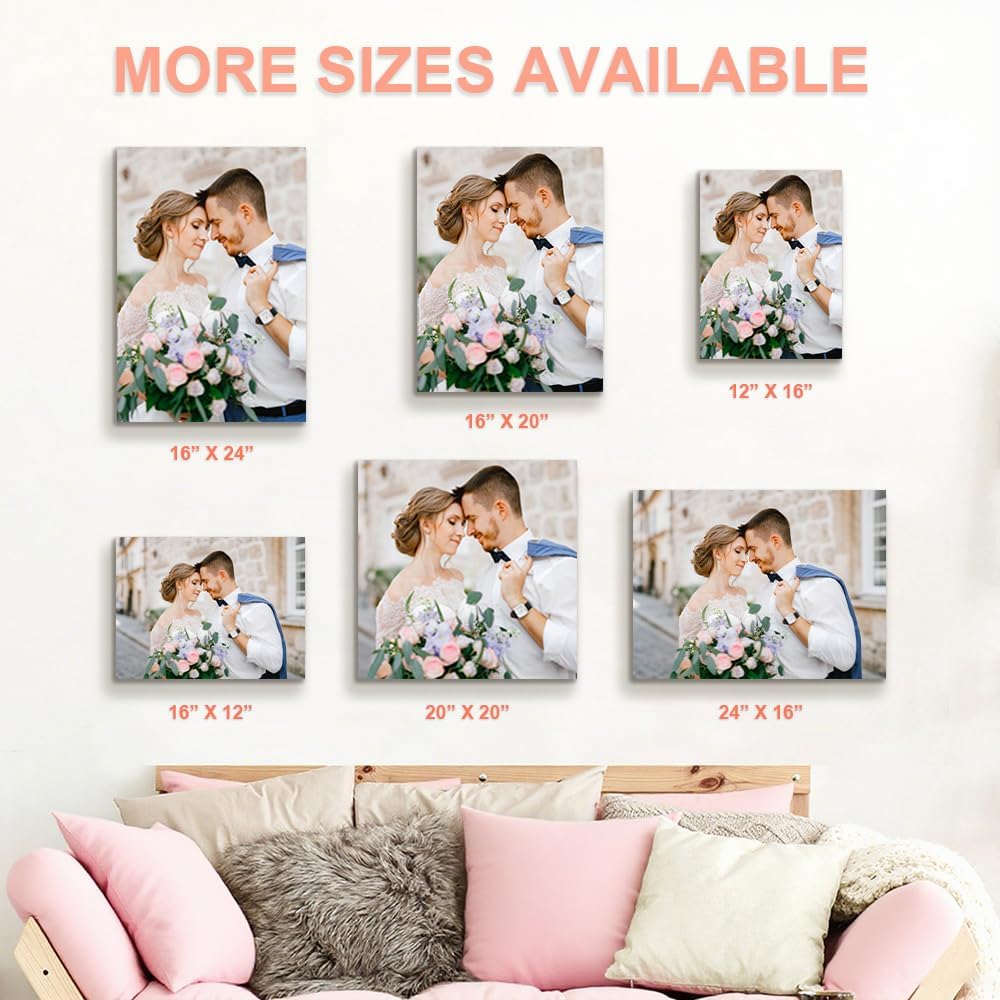 Custom Canvas Prints with Your Photos, Customized Framed Canvas Wall Art for Bedroom, Living Room, Lover Baby Family Pet Picture (16" X 16")