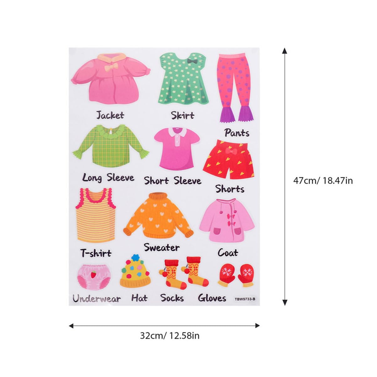 CLISPEED 8 Set Etichette per Abbigliamento Set per Organizzazione Facile Applicazione su Superfici Lisce Materiale per Identificare e Decorare