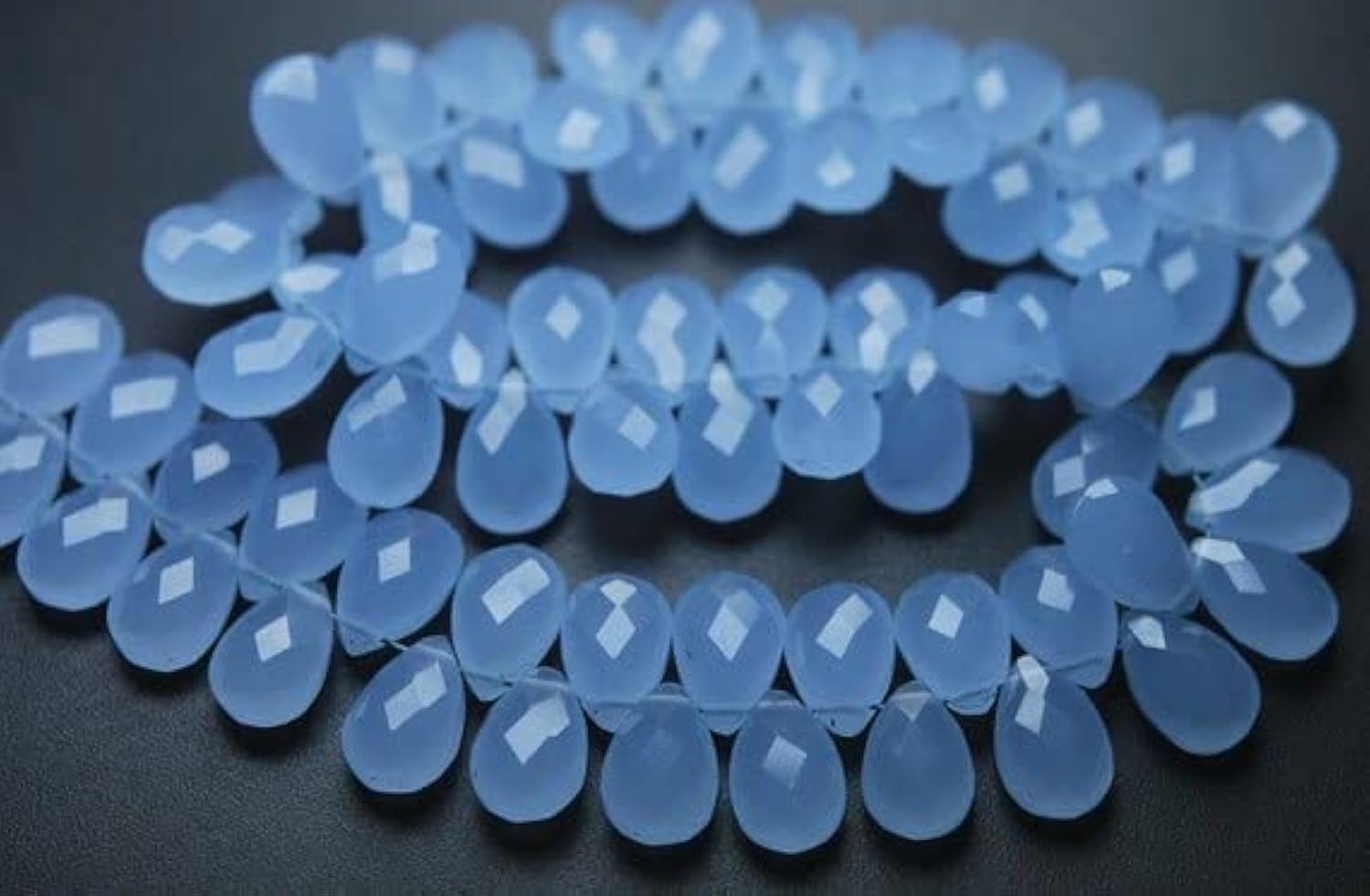 Holly Blue Quartz briolette poire facettée 8x12mm lot de 10 paires pour bijoux
