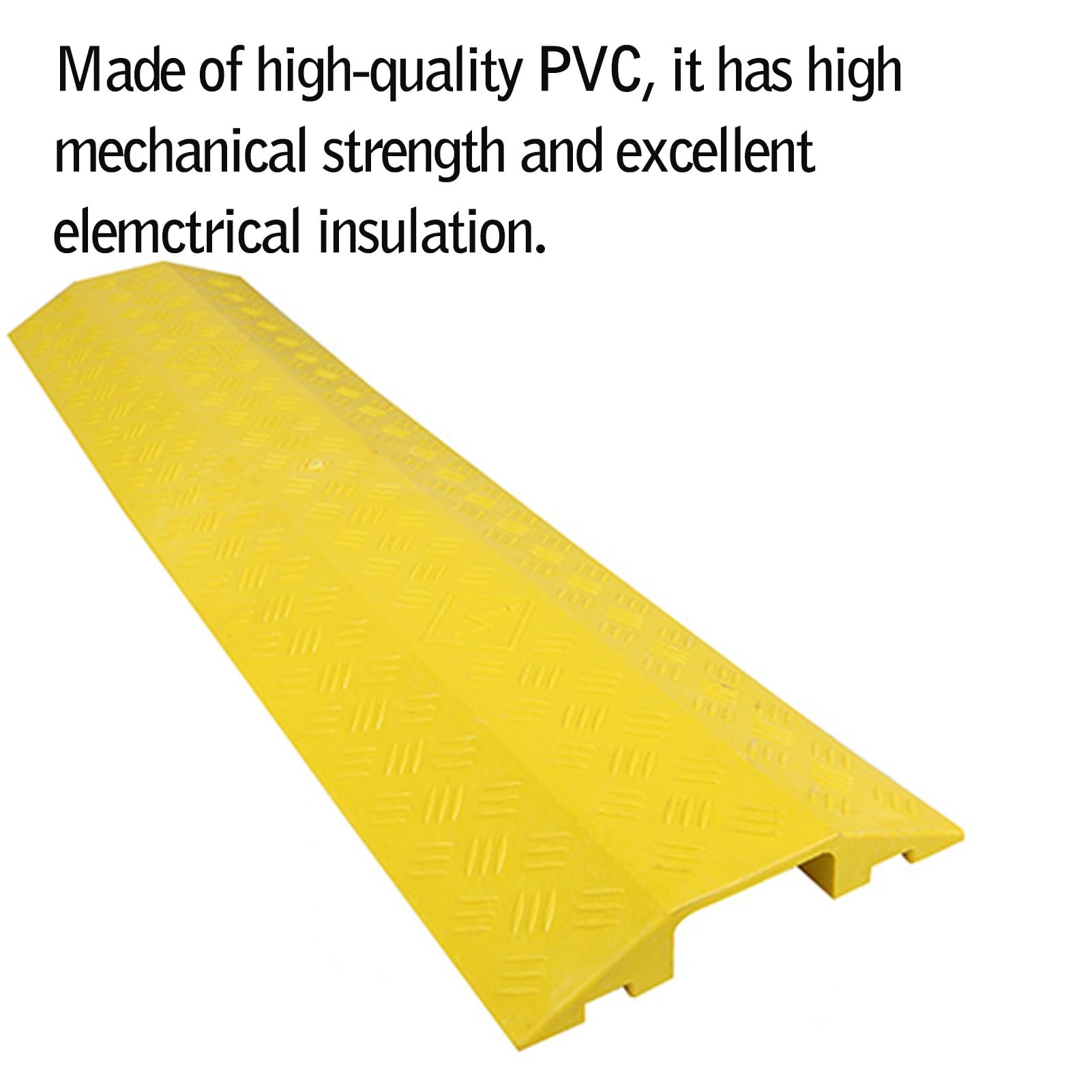 Reductor de velocidad de PVC, protector de cable de 1 canal, apto for uso en interiores en almacenes, hoteles y centros comerciales.