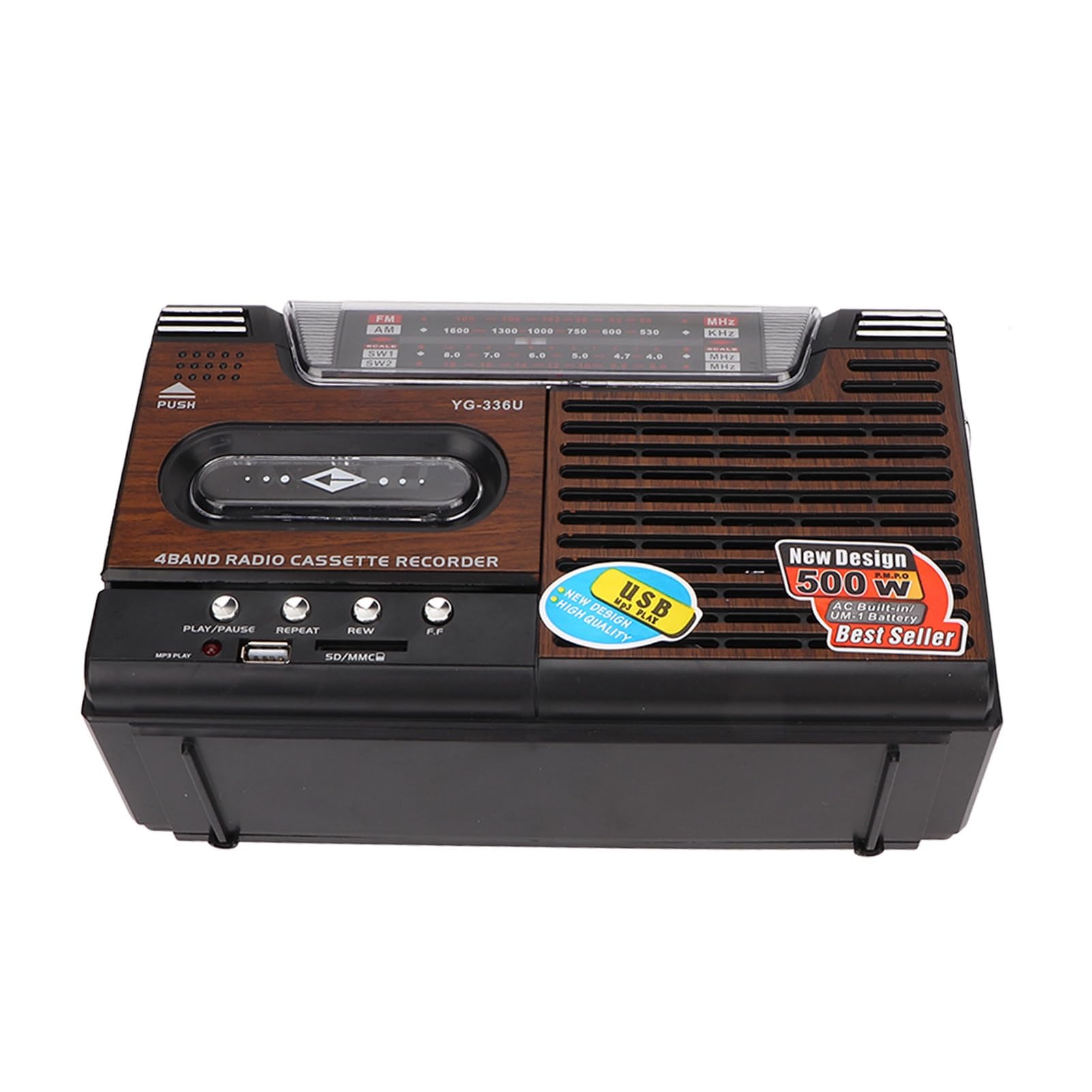Lecteur de Cassettes Radio AM/FM Multifonctionnel, Conception Simple, Excellente qualité Sonore, Fréquence de Travail, Port USB, pour Le Divertissement à Domicile (Prise UE)