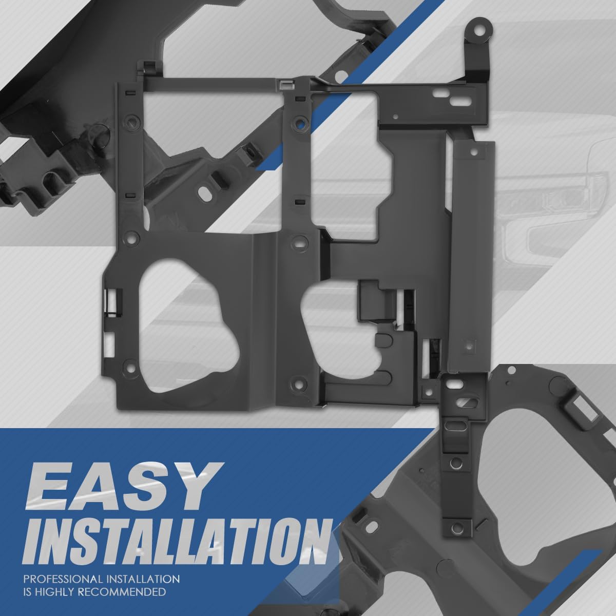GM1221121 Factory Style Headlight Mount Bracket with Body Cladding Compatible with Chevy Silverado Sierra Suburban Tahoe Yukon XL 1999-2007, Driver Left Side, Bare Black