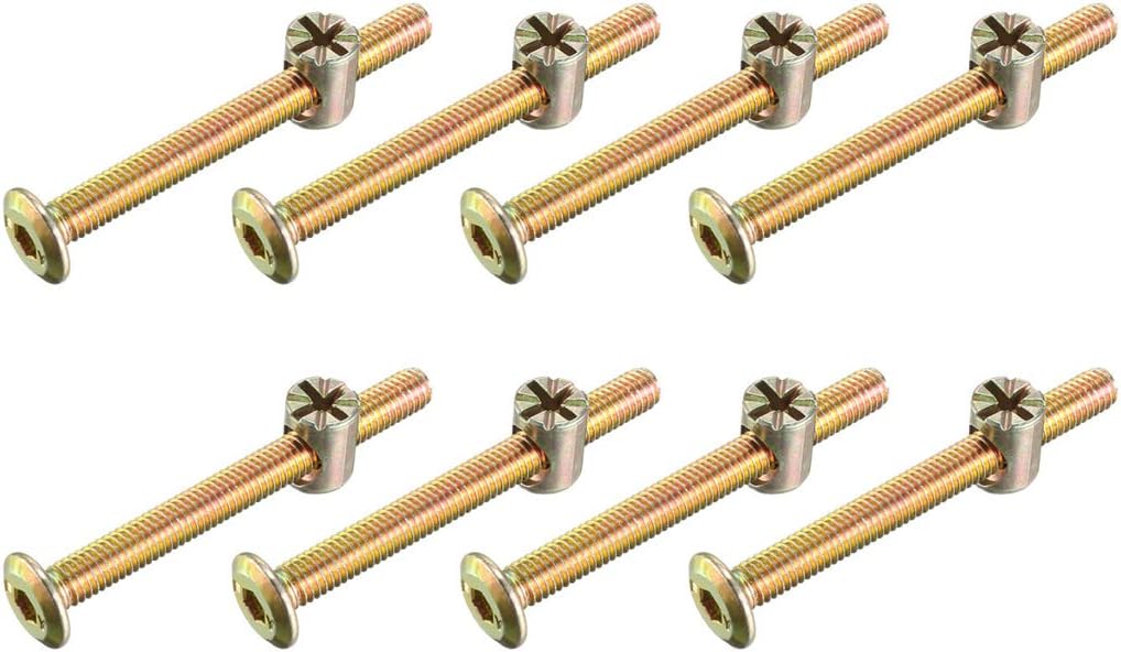 sourcing map M6x60mm Furniture Bolt Nut Set Hex Socket Screw with