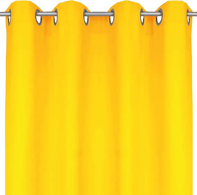 Blickdichte Gelbe Gardine mit Ösen 140x145 cm - Vorhang Gelb