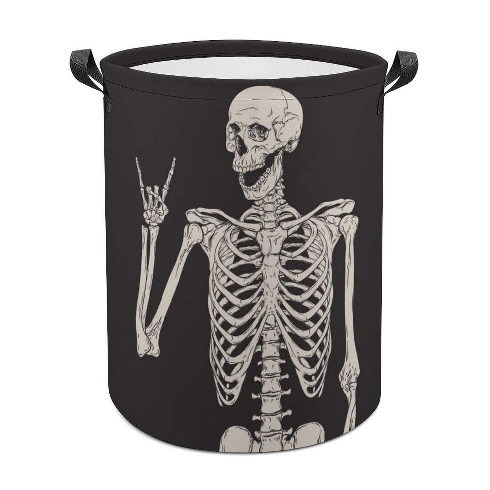 MHYRAC Laundry Hamper, Skull Laundry Basket, Washing Basket with Handle