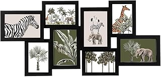 ATMOSPHERA CREATEUR D'INTERIEUR Pêle-mêle - Marco de fotos (capacidad para 8 fotos), diseño de tablón de anuncios, color negro