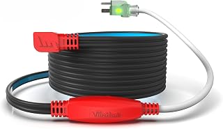 Pipe Freeze Protection Cable 12 Ft | Easy to Install Pipe Heating Cable | Pipe Heater Cable for All Types of Rigid Water Pipes with Built-In Thermostat, 120V