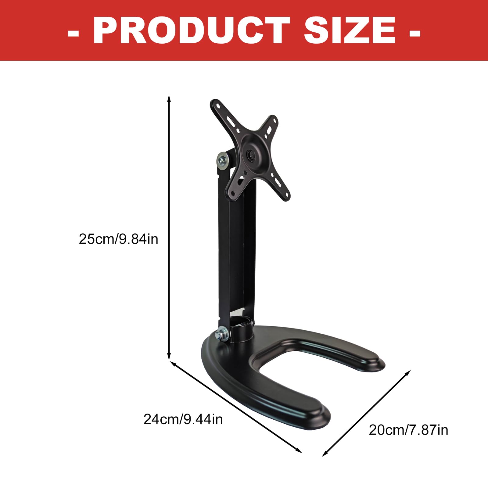 Supporto in plastica Rigida per Staffa da Tavolo per Monitor da 10-27 Pollici Base Regolabile con Rotazione a 360° Forte capacità carico Supporto da scrivania Staffa per Monitor in Metallo