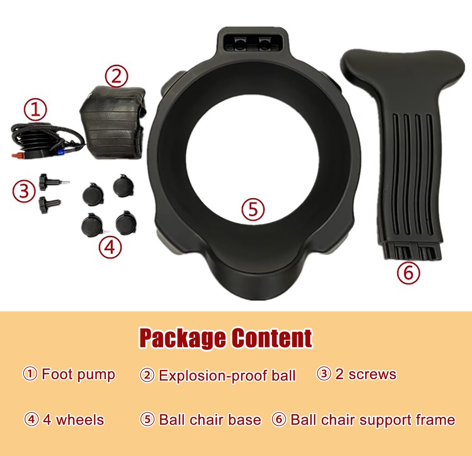 Très Épais Chaise Boule de Yoga pour Le Bureau, Chaises de Bureau avec Ballon d'exercice pour Soulager Les Douleurs Lombaires, Support Ergonomique Kit de Chaise à Bille D'équilibre