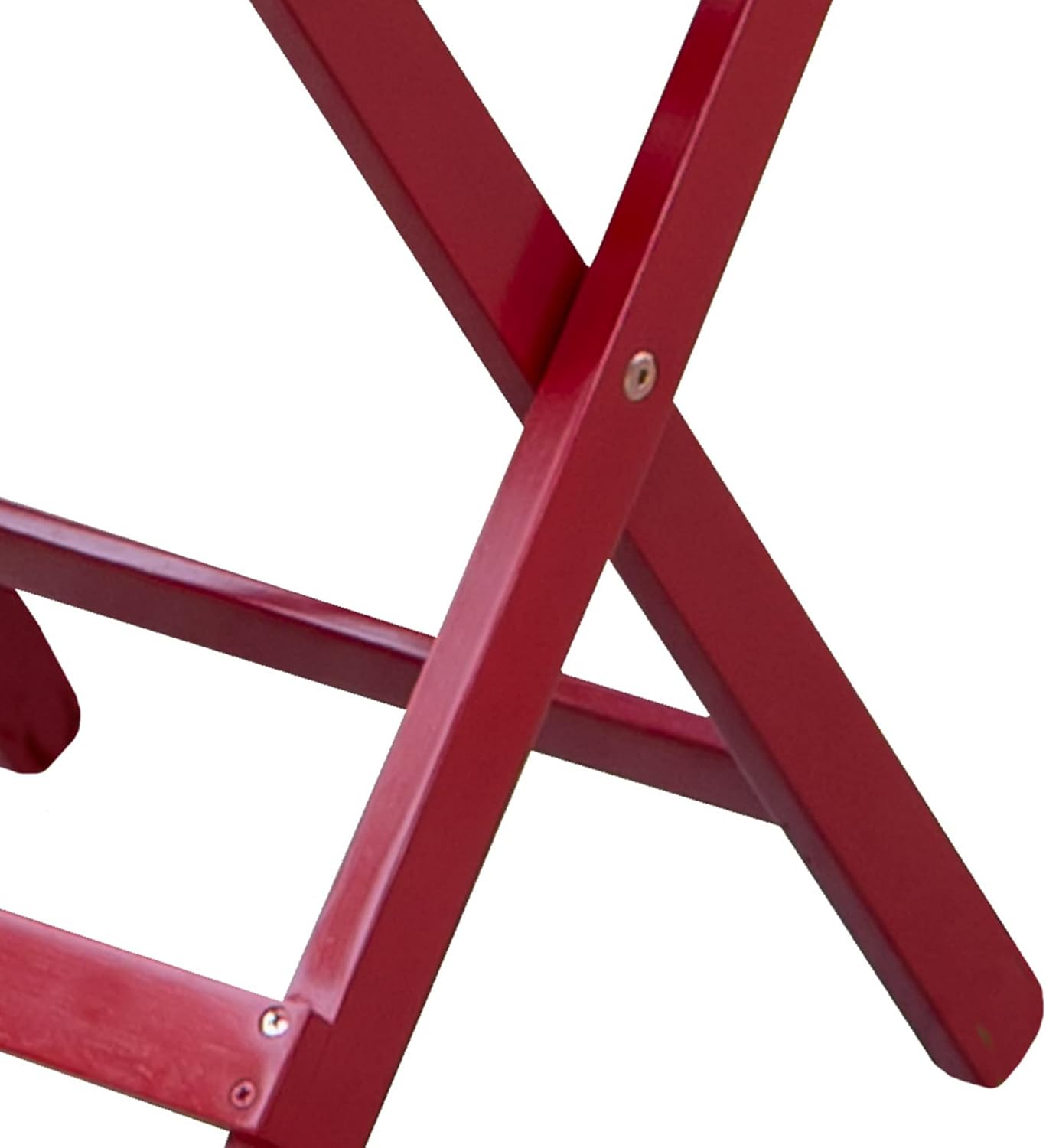 Merry Products Authentic Acacia Hardwood Compact Flat Folding Adirondack Slatted Side Table Outdoor Patio Furniture, Red