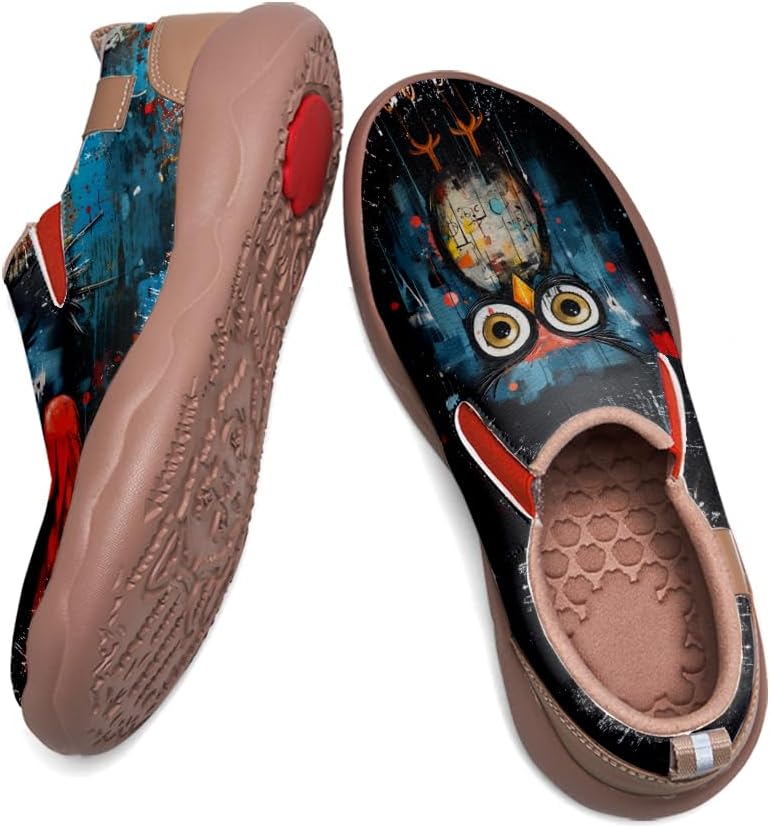 Kid's Art Painted Casual Slip-on Loafers Boys Girls Shoes Lightweight Comfort Fashion Sneaker Funny Painted Travel Shoes Basquiat Style
