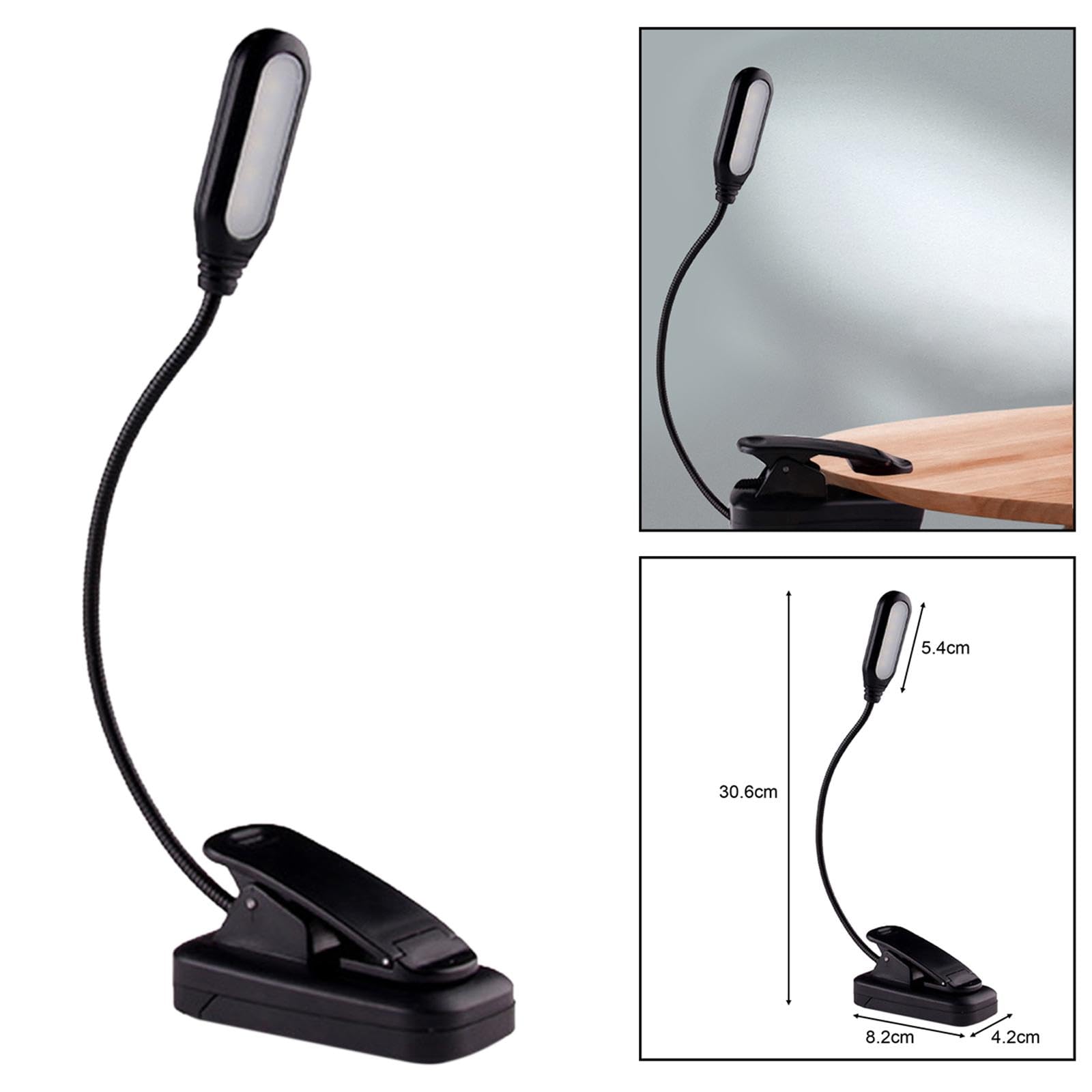 Set di 10 luci da lettura a LED con clip per lettori che leggono a letto amanti dei libri con batteria