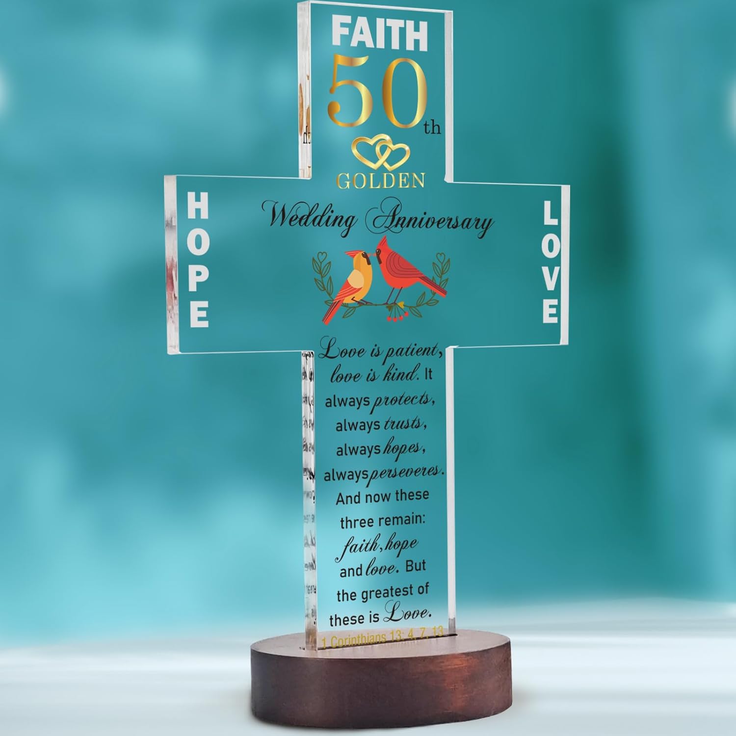 50th Golden Wedding Anniversary Heart Plaque And Card Happy Anniversary