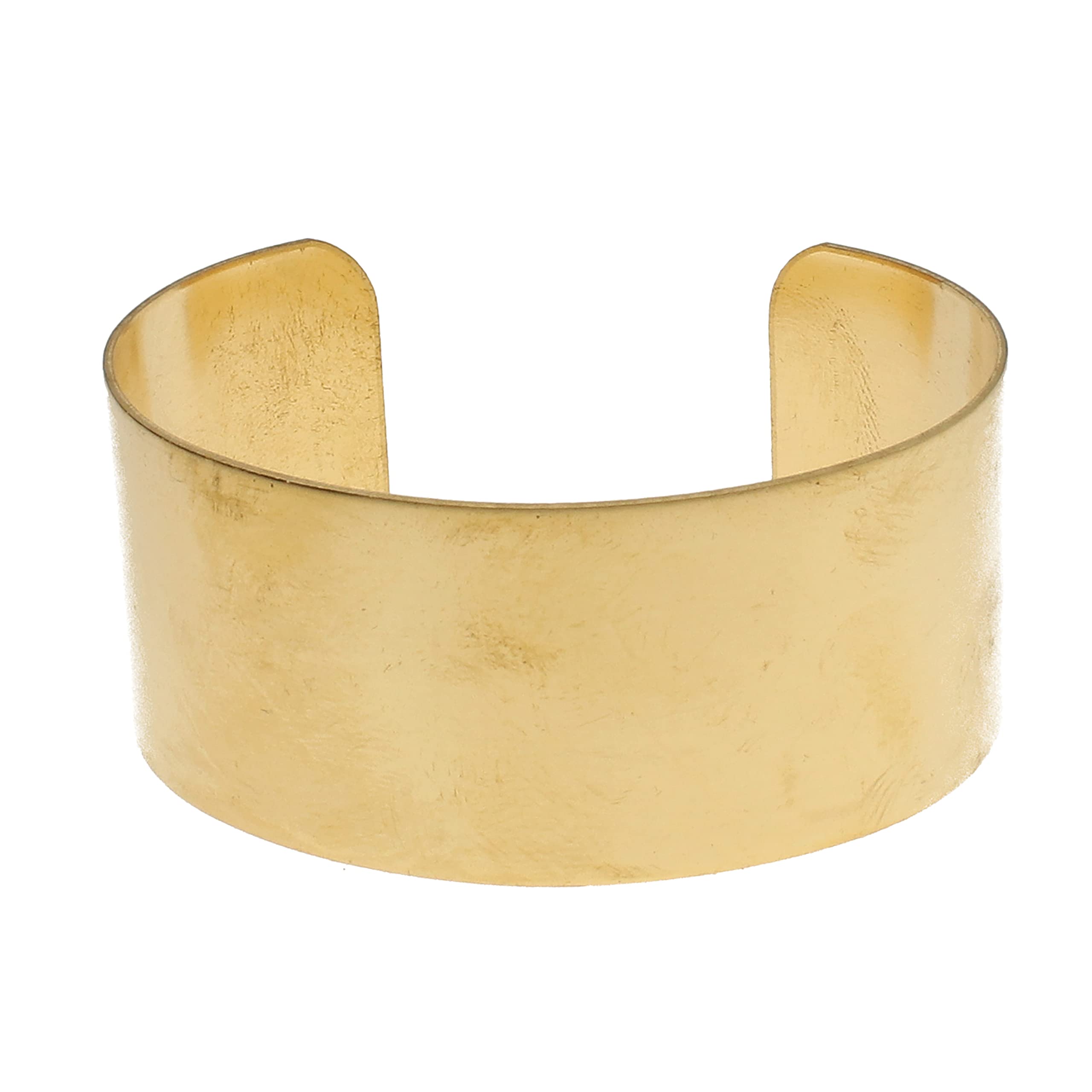 The Beadsmith Bransoletka mankietowa wykonana z surowego mosiądzu regulowana, otwarta bransoletka dla mężczyzn i kobiet - płaski styl, 3,5 cm szerokości, minimalistyczny design, biżuteria może być
