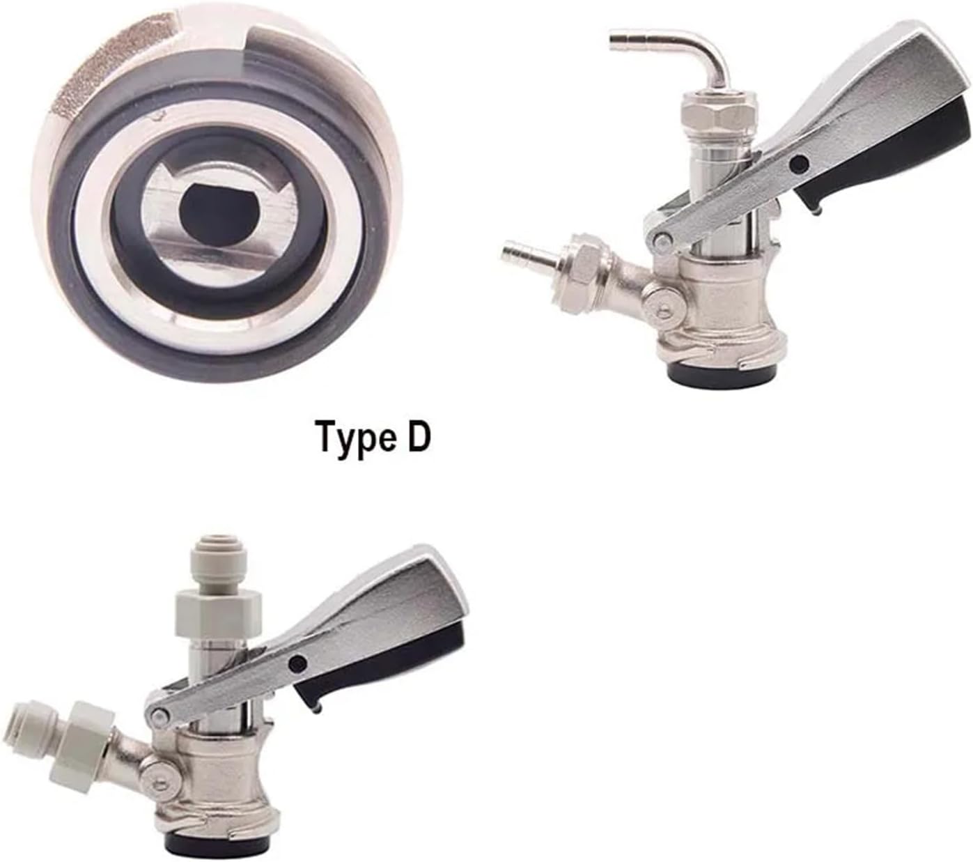 Brewing Accessories Draft Beer Homebrew Keg Coupler Beer Dispenser Type S/D/A/G Brass Body Stainless Probe Hose Barb & Push in Fitting Brewing Accessories(D 8mm Push)