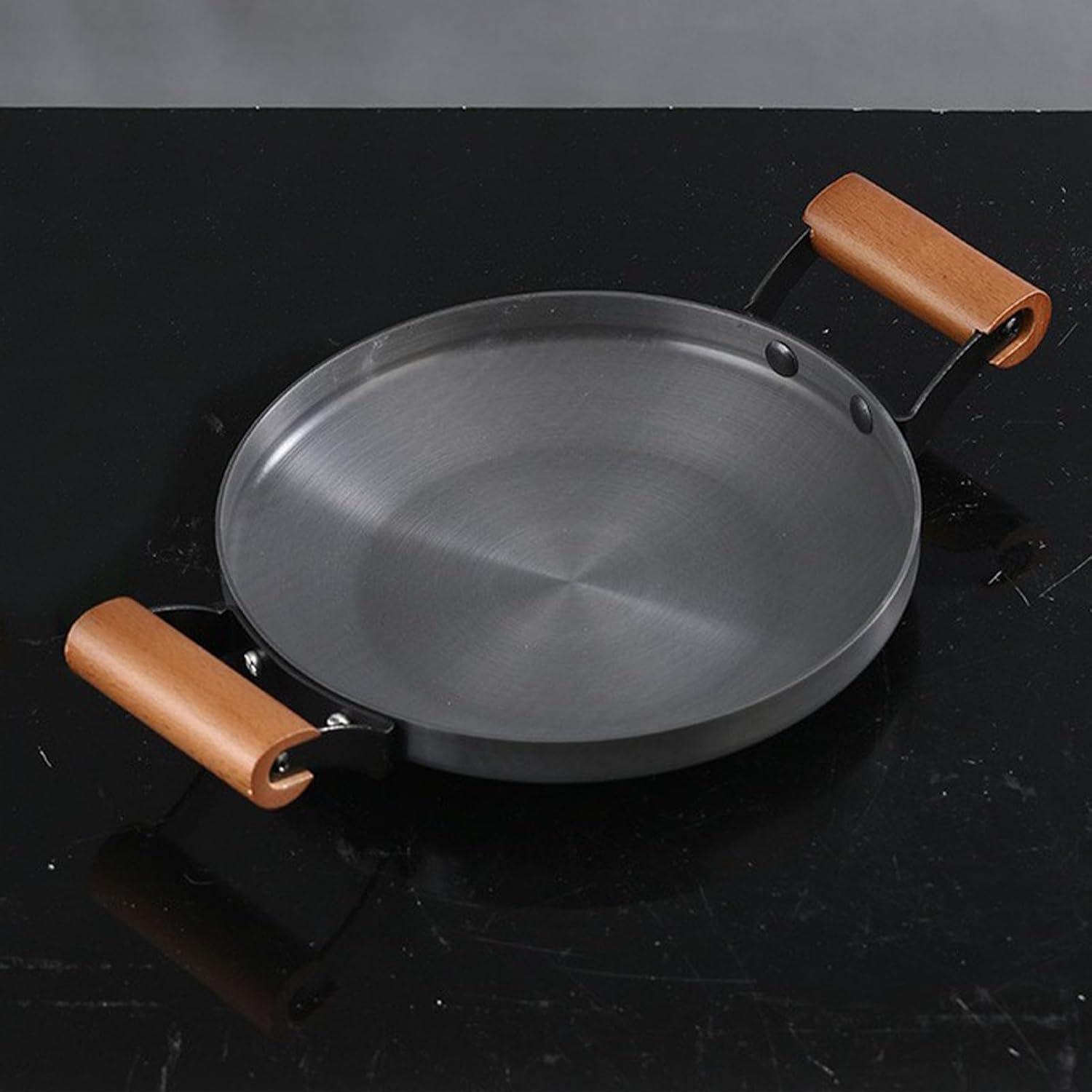 Aluminum Alloy Braiser Multifunction Induction Cooking Fry Pan Dual Handles Cookwares Commercial Home Kitchen (26cm)