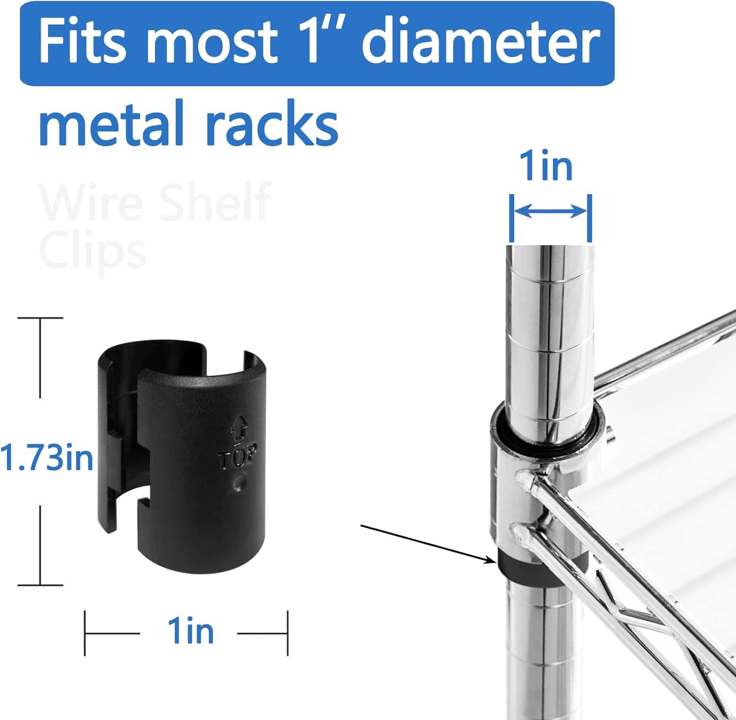 Wire Shelf Clips - 1 Inch for 1" Posts -3