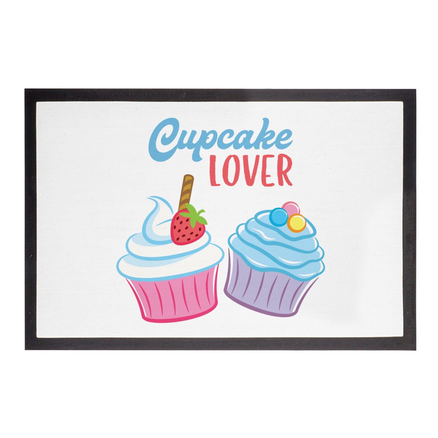 Paillasson blanc cupcake 60x40cm tapis entrée anti poussière style gourmand