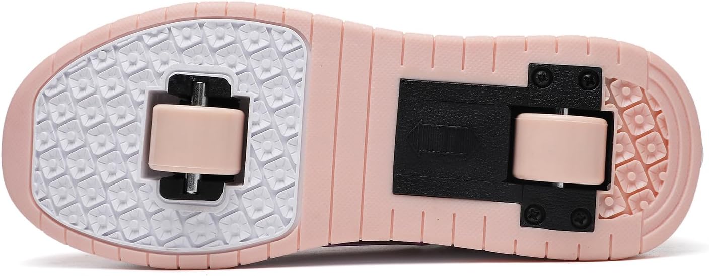 Rolling Skate Shoes for Boys Girls Roller Sneaker with Wheels Fashion Footwear Skate Wheeled Shoe for Kids Christmas Birthday Children Show Gift Pink 1 Little Kid image 5 of 6 B0DFC9JJDB