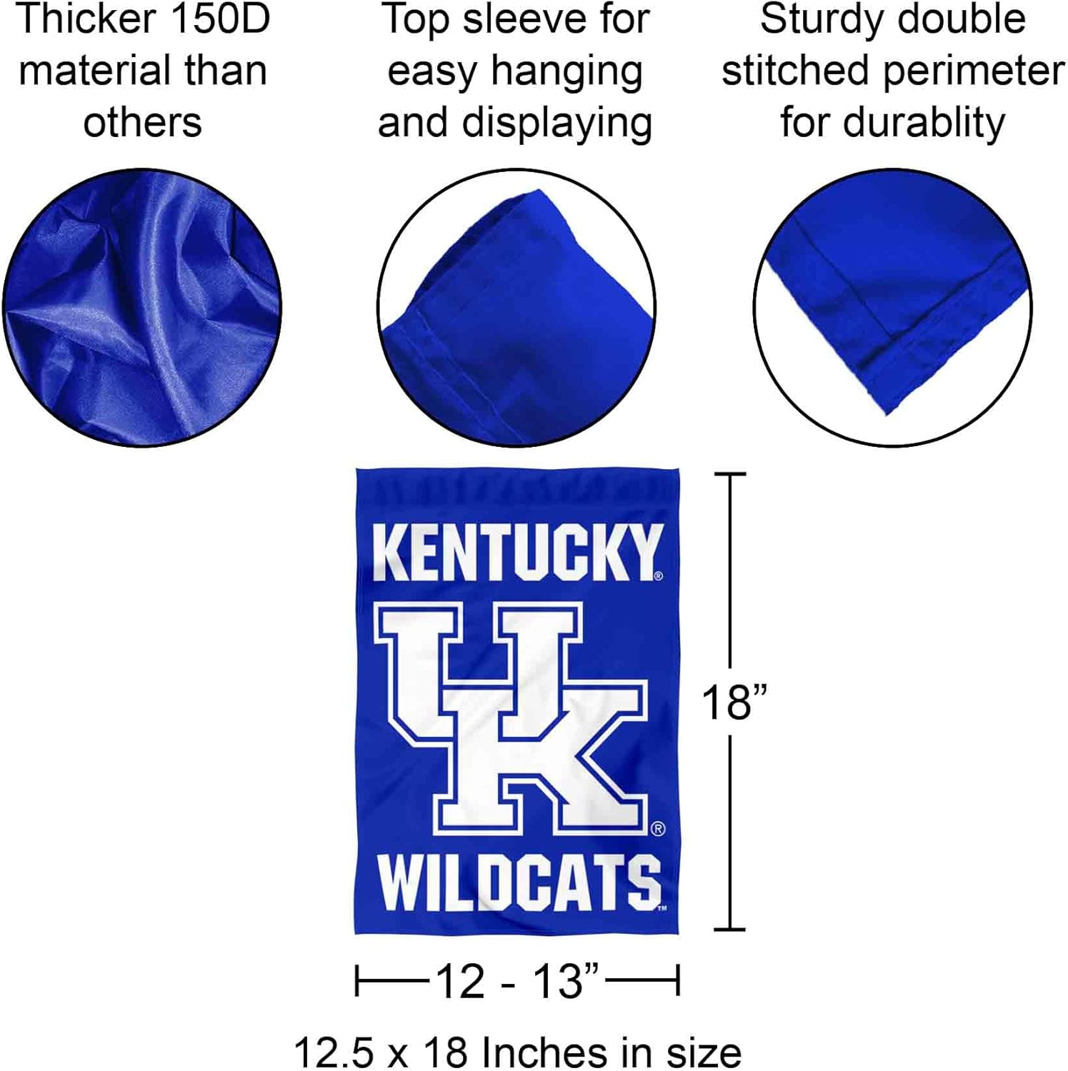 College Flags & Banners Co. Kentucky Wildcats Wordmark Garden Flag - Image 2