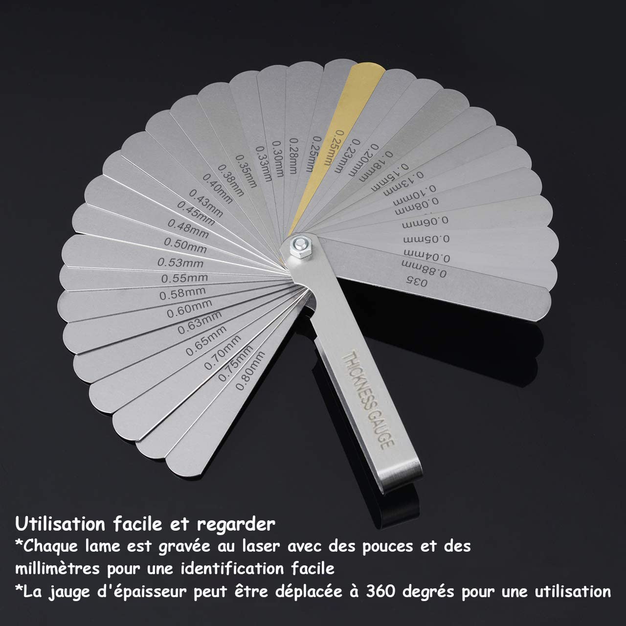 Jauge D'épaisseur 32 Lames Bsxywa - Acier Inoxydable Métrique/impérial - Pour Bougies, Soupapes Et Mécanique