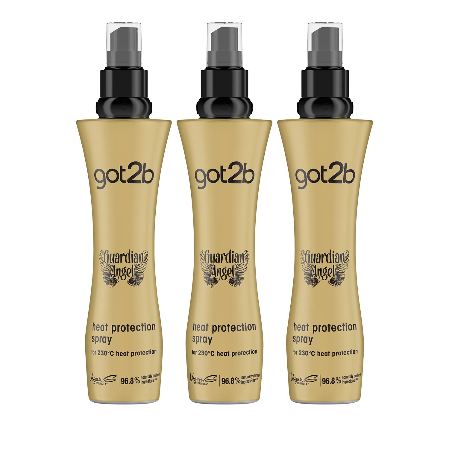 Got2b - Spray protector del calor Guardian Angel - 3uds de 200ml (600ml) – Protege el pelo de los efectos del calor – Protección del calor hasta 220ºC