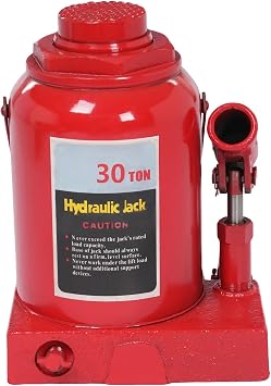 30T/66138lbs Heavy Duty Hydraulic Cylinder Jack, Stubby Low Profile Welded Jack, Air Hydraulic Bottle Jack, Manual Jack, Tire Repair Lift Tool for Lifting Cars,Trucks,Heavy Duty Machinery