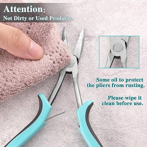 Image of Long Reach Bent Nose Pliers Mini Bent Chain Nose Pliers Smooth Jaw Jewelry Making Pliers for Crafting and Repair Jewelry Making Supplies Narrow Spaces and Limited Clearance Areas