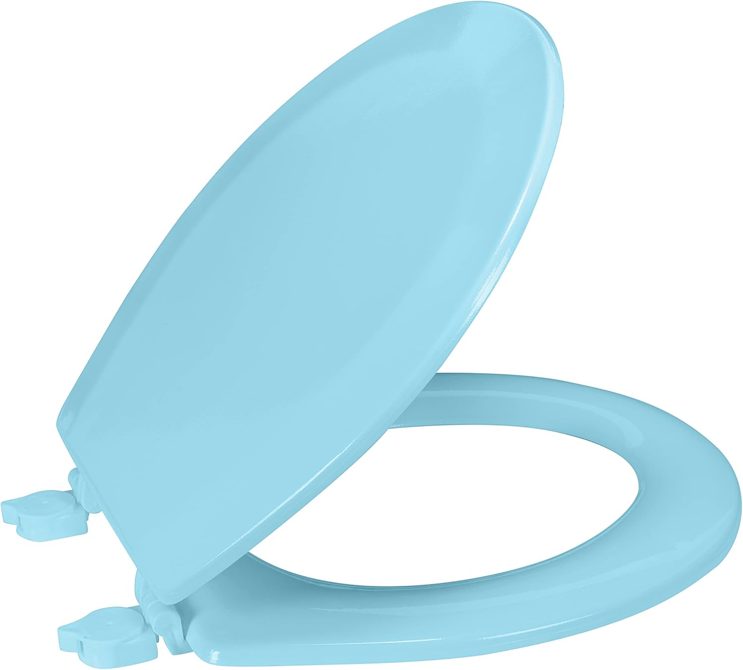 17" Blue MDF Wood Beveled Toilet Seat
