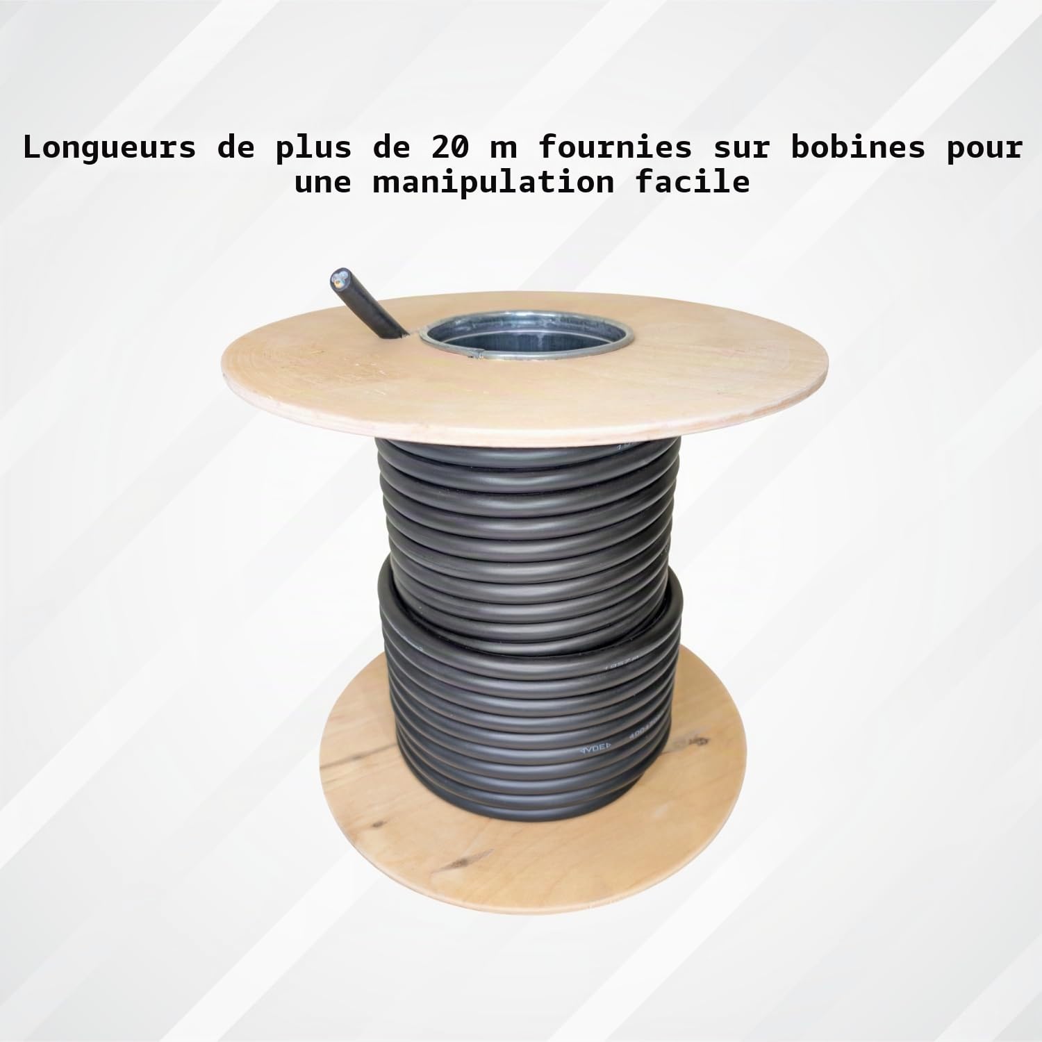 Câble d'alimentation en caoutchouc flexible résistant, 3 conducteurs, 1,5 mm² / 2,5 mm², H07RN-F, usage intérieur et extérieur, différentes longueurs (3 conducteurs, 2,5 mm² (3G2,5), 20 m)