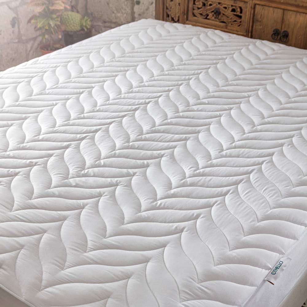 Penelope Bedroom UK, Lovera Mattress Protector, 100% Aloe Vera Fabric, Natural, Mattress Protector, White, 90X190, Single -UK